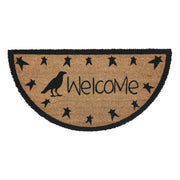 Raven Stars Coir Welcome Rug Half Circle 16.5x33