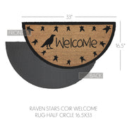 Raven Stars Coir Welcome Rug Half Circle 16.5x33