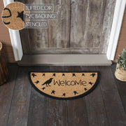 Raven Stars Coir Welcome Rug Half Circle 16.5x33
