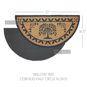 Willow Tree Coir Rug Half Circle 16.5x33