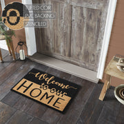 Welcome To Our Home Black Tan Coir Rug Rect 20x30