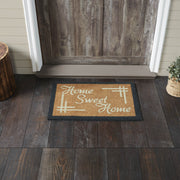 Home Sweet Home Charcoal Creme Coir Rug Rect 20x30
