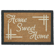 Home Sweet Home Charcoal Creme Coir Rug Rect 20x30