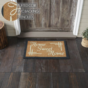 Home Sweet Home Charcoal Creme Coir Rug Rect 20x30