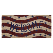 RWB Flag Stripes Coir Welcome Rug Rect 17x36