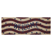RWB Flag Stripes Coir Welcome Rug Rect 17x48