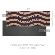 RWB Flag Stripes Coir Welcome Rug Rect 17x48