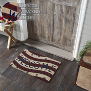 RWB Flag Stripes Coir Welcome Rug Rect 20x30