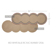 Red White Blue Ric Rac Runner 12x36