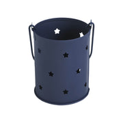 Starry Night Navy Metal Candle Holder 3.75x3x3