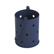 Starry Night Navy Metal Candle Holder 3.75x3x3