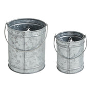 Votive Candle Holder w/ Star Cutout Galvanized Set of 2 Sizes