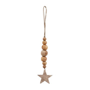 Natural Beads & Star Ornament 6x2