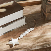 White Beads & Star Ornament 6x2
