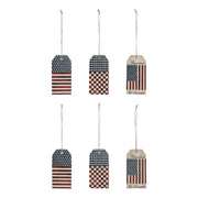 My Country Americana Tag Ornaments w/ Twines 5x2.5x0.5 Sets of 6