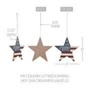 My Country Let Freedom Ring Star Ornament 6x6x0.25