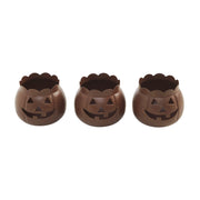 Jack-O-Lantern Candle Holder Bronze Set of 3 - 3x3.5x3.5