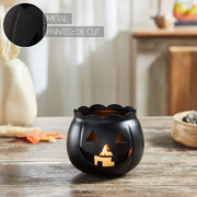 Jack-O-Lantern Candle Holder Black 4.25x5.25x5.25