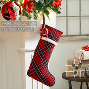 Red and Black Tartan Plaid Stocking 11x18