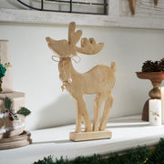 Pretty Prancer Brushed Gold Wooden Deer 11x7x2