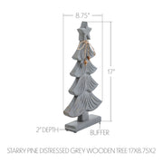 Starry Pine Distressed Grey Wooden Tree 17x8.75x2