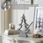 Jinglewood Distressed Grey Wooden Tree 13x8x2