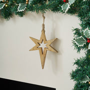 Northern Yule Natural Wooden Star 8x6x0.75
