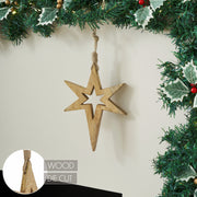 Northern Yule Natural Wooden Star 8x6x0.75