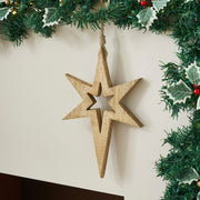 Northern Yule Natural Wooden Star 12x8x0.75