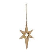 Northern Yule Natural Wooden Star 12x8x0.75