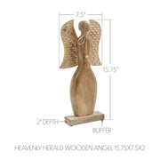 Heavenly Herald Wooden Angel 15.75x7.5x2