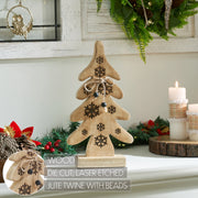 Natural Wooden Snowflake Tree 13x7x2