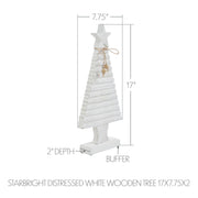 Starbright Distressed White Wooden Tree 17x7.75x2