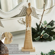 Heavenly Wings Natural Wooden Angel Large 12.75x6.25x2