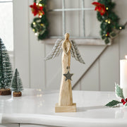 Heavenly Wings Natural Wooden Angel Small 9.25x5.25x2