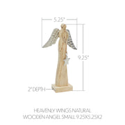 Heavenly Wings Natural Wooden Angel Small 9.25x5.25x2