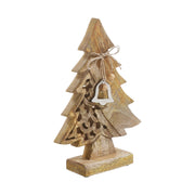Ornate Evergreen Natural Wooden Tree 11.75x8x2.5