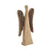 Natural and Dark Wooden Angel Large 12.25x5.5x1.5