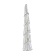 Distress White Wooden Cone Tree Large 15.5x3.5x3.5