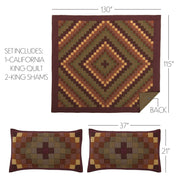 Heritage Farms California King Quilt Set; 1-Quilt 130Wx115L w/2 Shams 21x37 5pc Bundle (Quilt-Shams, Pillow Cases)