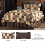 Kettle Grove California King Quilt Set; 1-Quilt 130Wx115L w/2 Shams 21x37 5pc Bundle (Quilt-Shams, Pillow Cases)