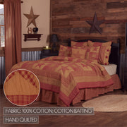 Ninepatch Star California King Quilt Set; 1-Quilt 130Wx115L w/2 Shams 21x37 5pc Bundle (Quilt-Shams, Pillow Cases)