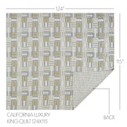 Finders Keepers California/Luxury King Quilt 124Wx115L 6pc Bundle (Quilt, Euro Shams, Shams, Bed Skirt)