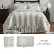 Finders Keepers Ruffled King Quilt 106Wx97L 5pc Bundle (Quilt, Euro Shams, Shams)