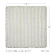 Finders Keepers Ruffled King Quilt 106Wx97L 5pc Bundle (Quilt, Euro Shams, Shams)