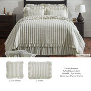Finders Keepers Ruffled Queen Quilt 94Wx94L 5pc Bundle (Quilt, Euro Shams, Shams)
