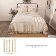 Grace King Quilt 105Wx95L 3pc Bundle (Quilt, Euro Shams)