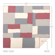 Hatteras Patch King Quilt 105Wx95L 3pc Bundle (Quilt, Pillow Cases)