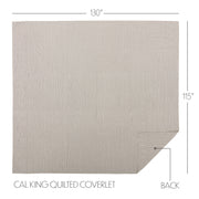 Hatteras Seersucker Blue Ticking Stripe California King Quilt Coverlet 130Wx115L 3pc Bundle (Coverlet, Pillow Cases)