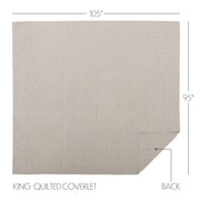 Hatteras Seersucker Blue Ticking Stripe King Quilt Coverlet 105Wx95L 3pc Bundle (Coverlet, Pillow Cases)